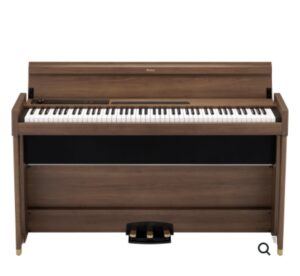 KORGの新発売の電子ピアノ、Poetryの画像。 木目が美しく、コンパクトな電子ピアノ